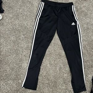 Adidas Black and White Sweatpants with Tapered Fit
